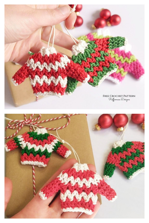 Christmas Ugly Sweater Ornament Free Crochet Pattern