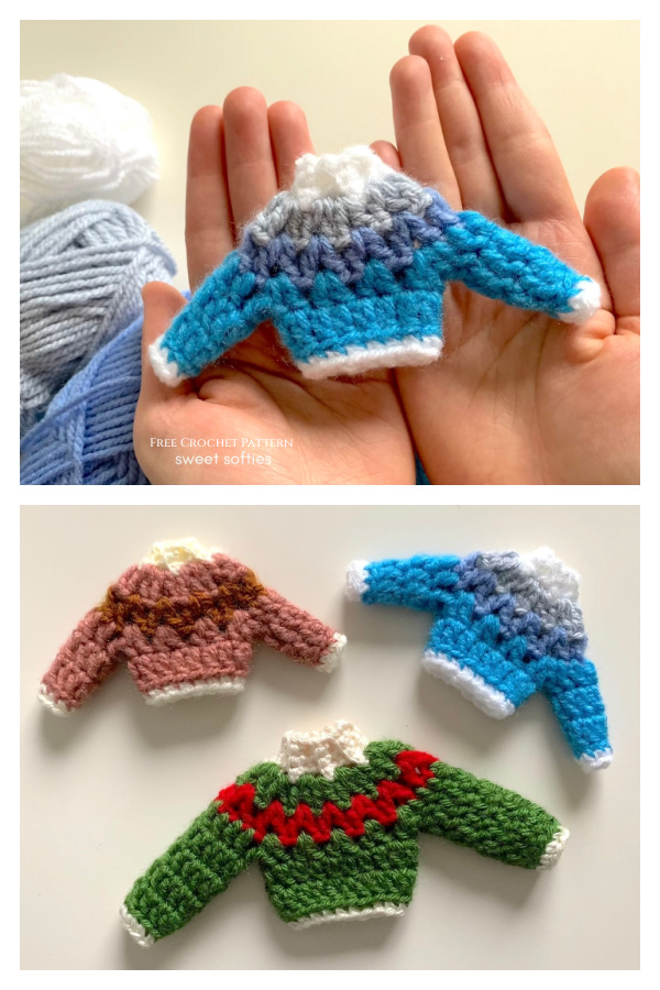 Christmas Mini Fair Isle Sweater Free Crochet Pattern