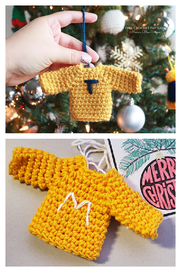 Christmas Mini Sweater Ornaments Free Crochet Pattern