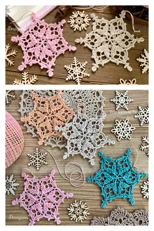 Winter Hearts Snowflake Free Crochet Pattern