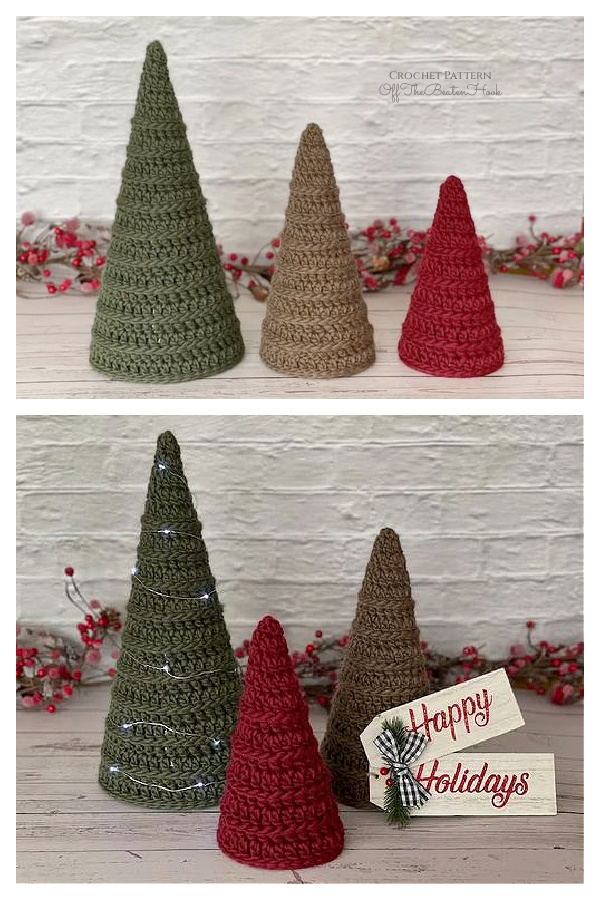 Eco-Friendly Sustainable Christmas Tree Trio Crochet Pattern