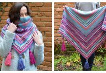 Mosaic River’s Walk Shawl Free Crochet Pattern Linen Stitch Mosaic River's Walk Shawl Free Crochet Pattern