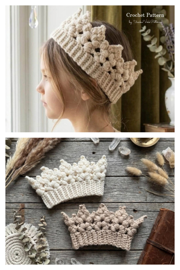 Matching Mommy n Me Crown Headband Crochet Pattern&nbsp;