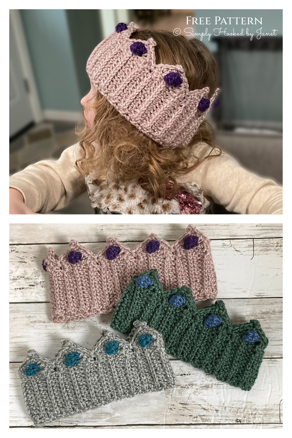 Crown Headband Ear Warmer Free Crochet Patterns