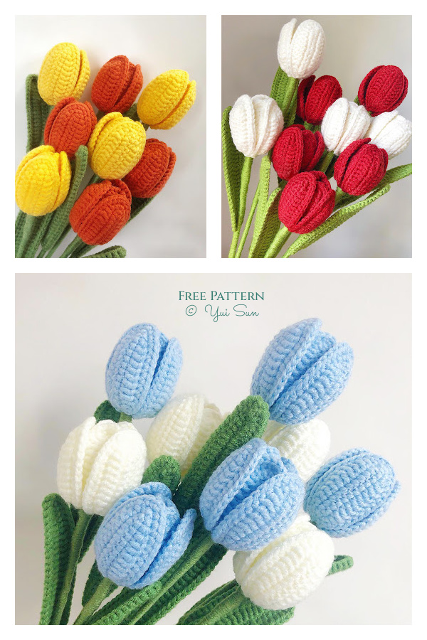 Easy Tulip Flower Free Crochet Patterns 
