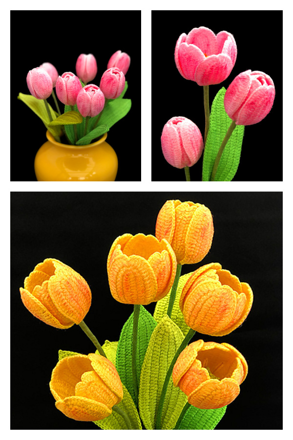 Easy Tulip Flower Crochet Patterns