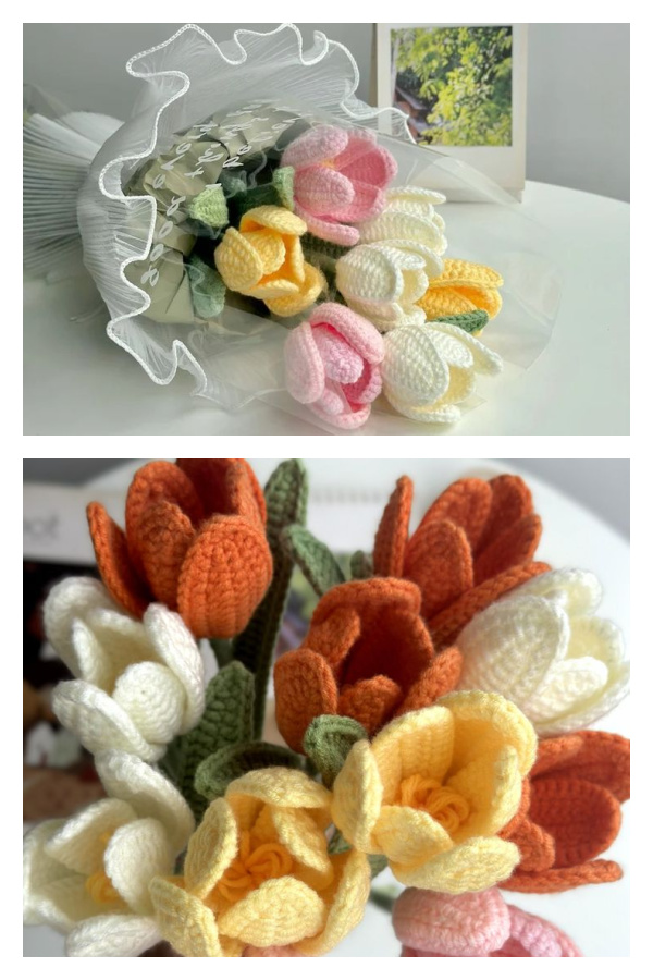 Easy Tulip Flower Crochet Patterns
