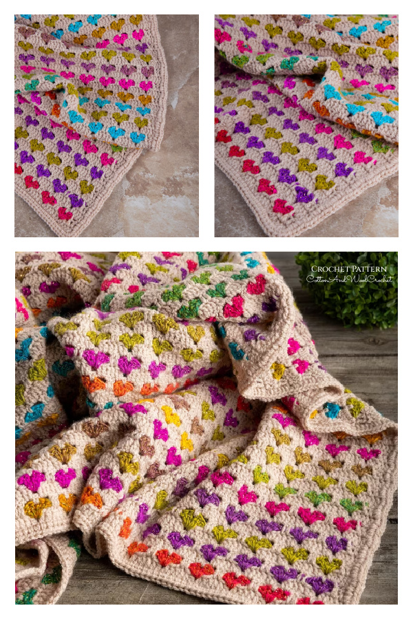 Heart Baby Blanket Crochet Pattern