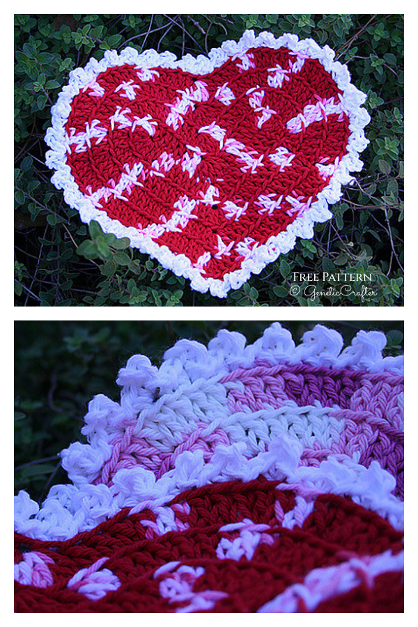 My Heart Dishcloth Free Crochet Pattern