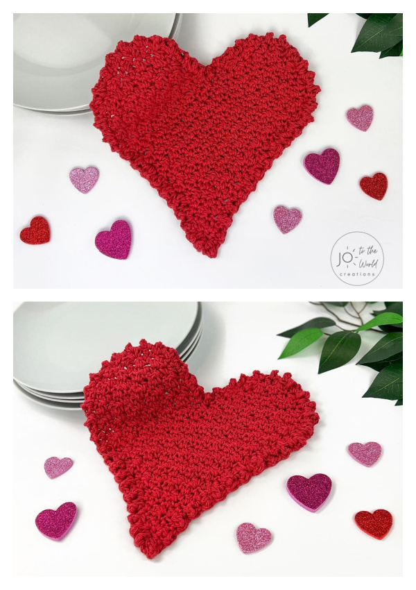 Heart Dishcloth Free Crochet Pattern
