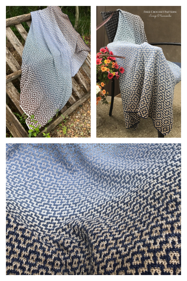 Infinity Mosaic Blanket Free Crochet Pattern