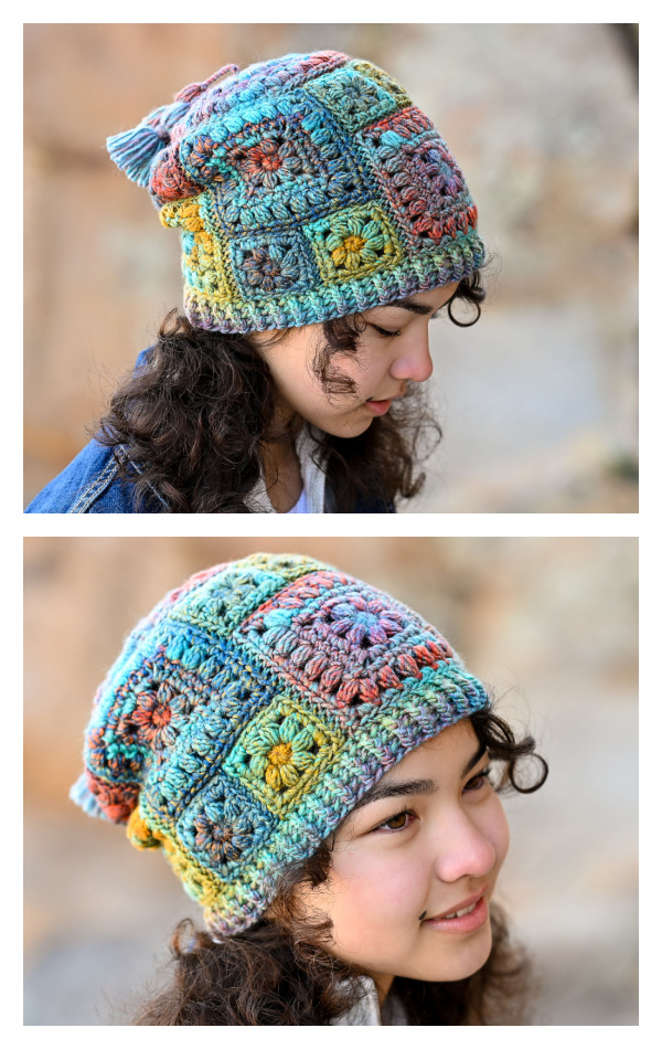 Square Scramble Slouchy Hat Crochet Pattern