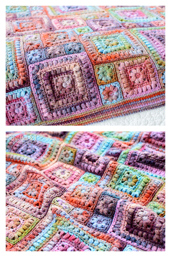Square Scramble Blanket Crochet Pattern