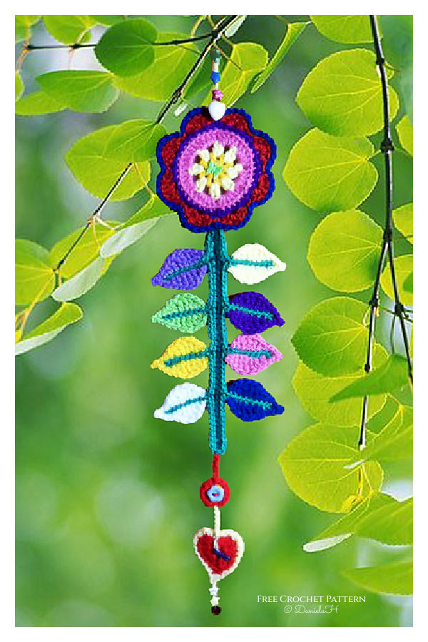 Happy Flower Wall Decoration Free Crochet Patten