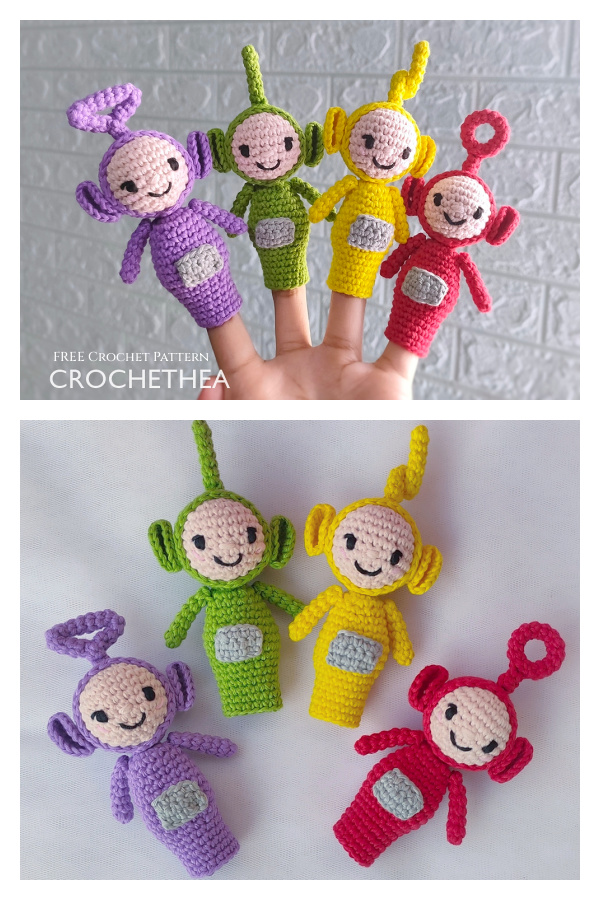 Amigurumi Teletubbies Finger Puppet Free Crochet Pattern