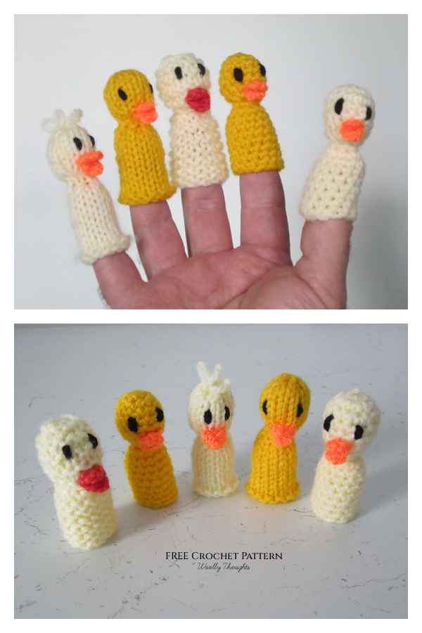 Finger Ducks Puppet Free Crochet Patterns