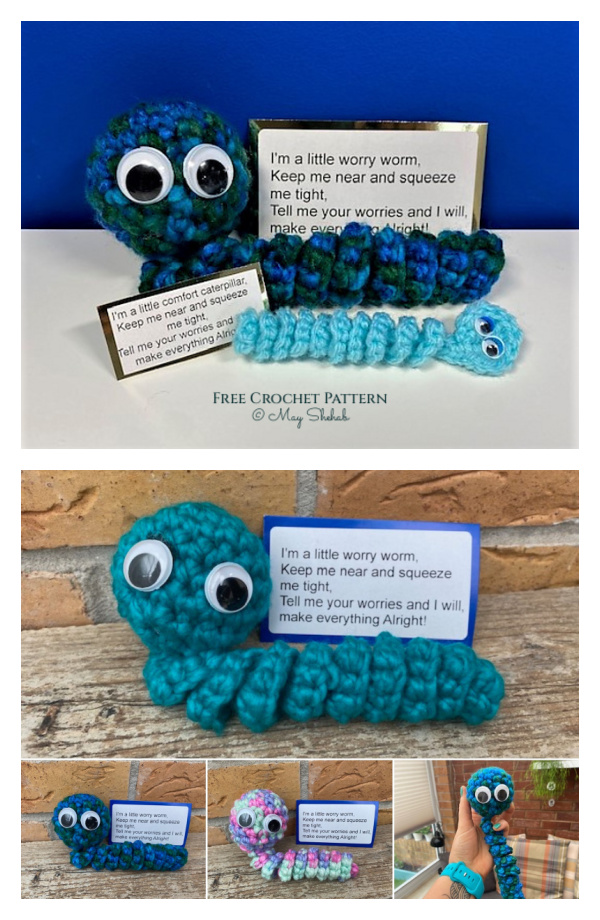Worry Worms Free Crochet Pattern