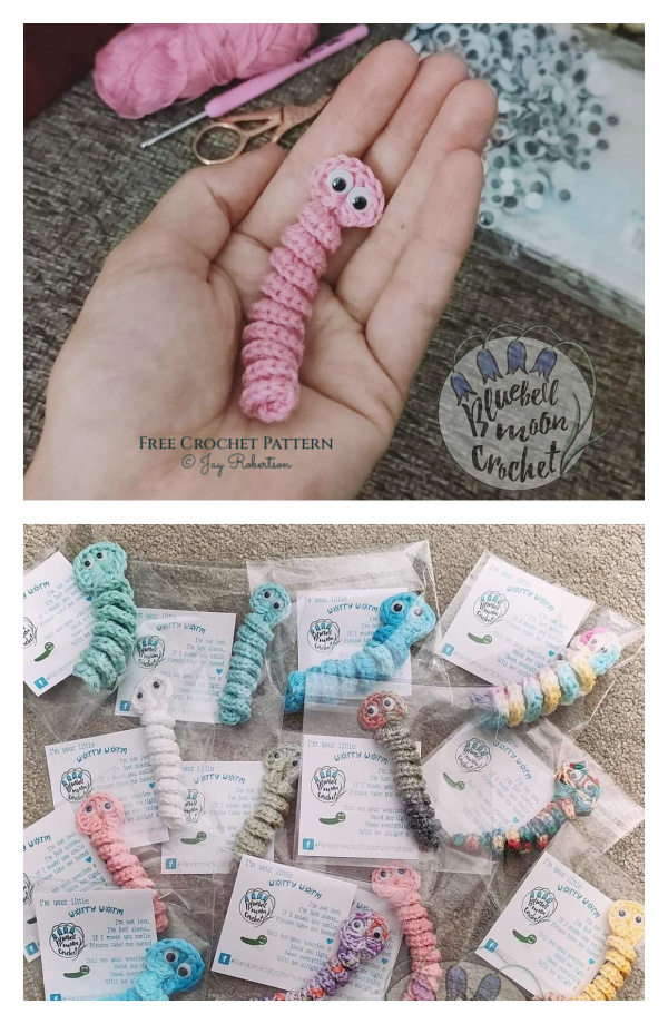Fun Scrappy Worry Worm Free Crochet Patterns - DIY Magazine