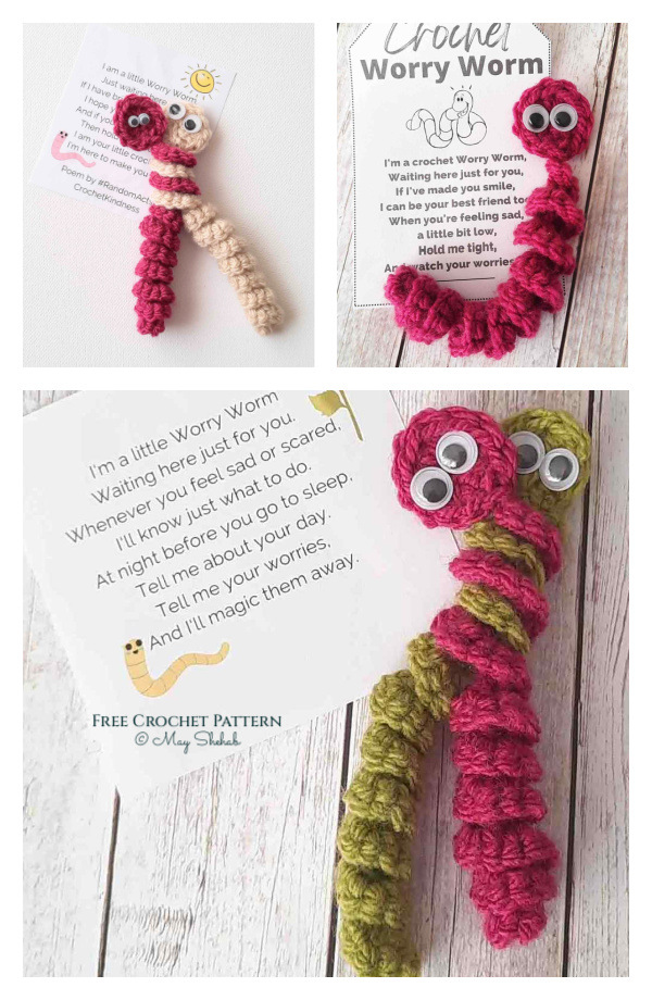 Worry Worms Free Crochet Pattern