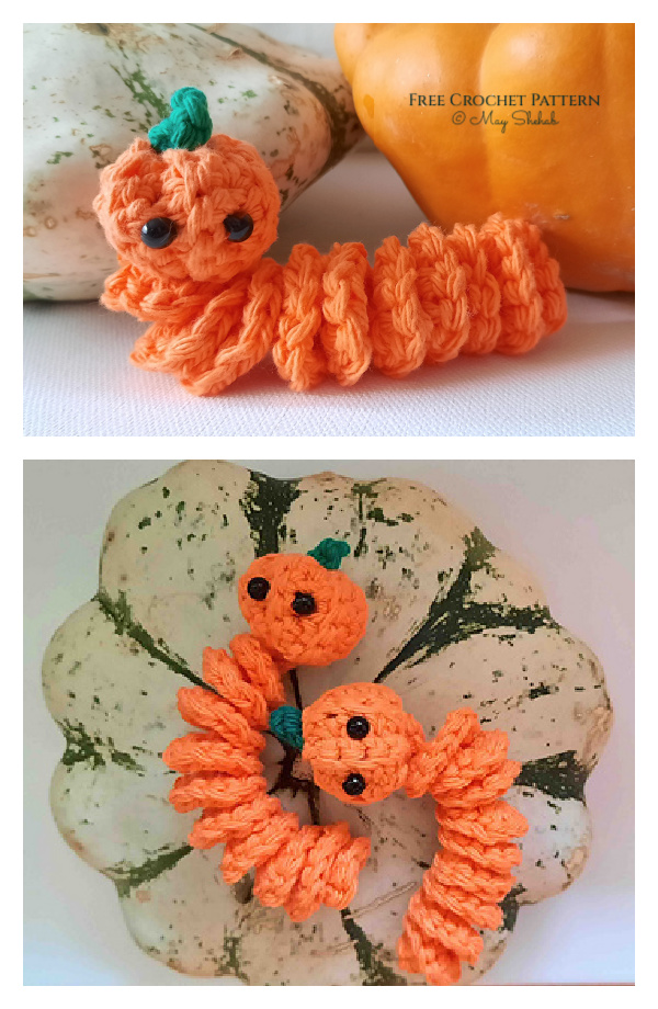 Pumpkin Worry Worm Free Crochet Pattern