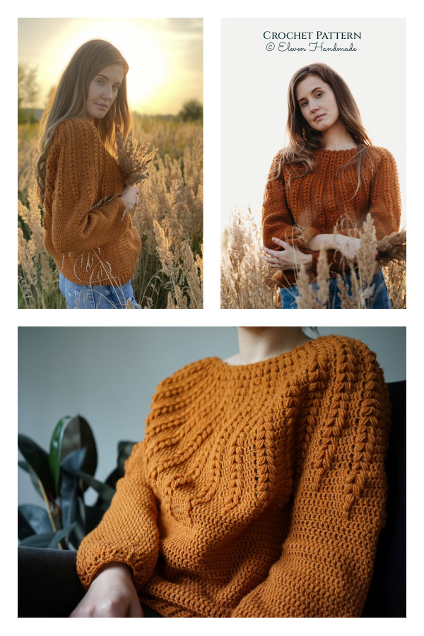 Goldenrod Sweater Pullover Crochet Pattern