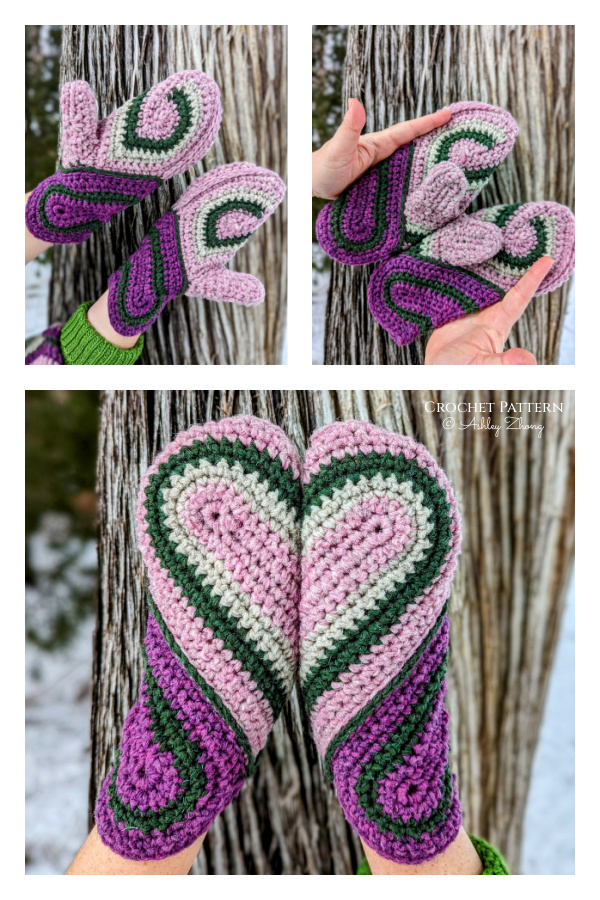 Secret Admirer Mittens Crochet Pattern