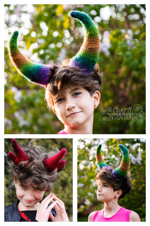 Wearable Fantasy Monster Horns Set Crochet Pattern