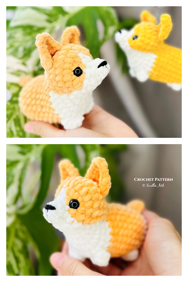 Amigurumi Little Corgi Dog Keychain Crochet Pattern