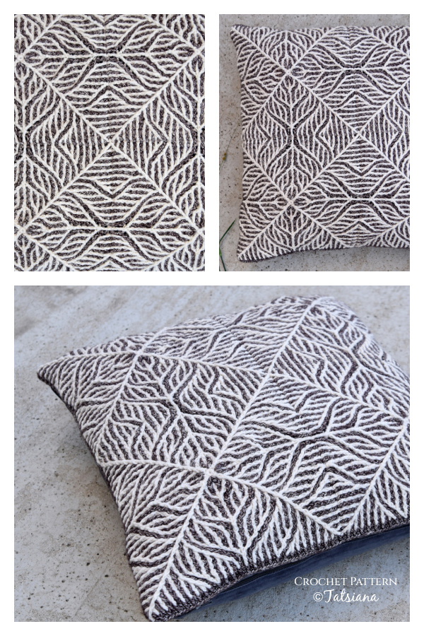 Archway Square Brioche Pillow Case Crochet Patterns