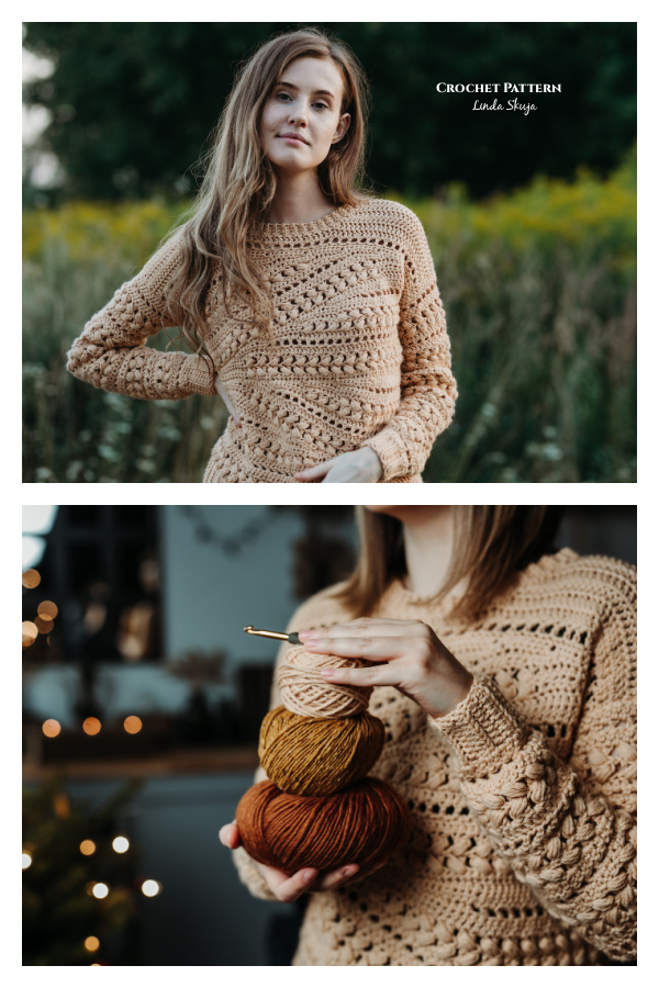 Puff Stitch Sensit Sweater Crochet Pattern