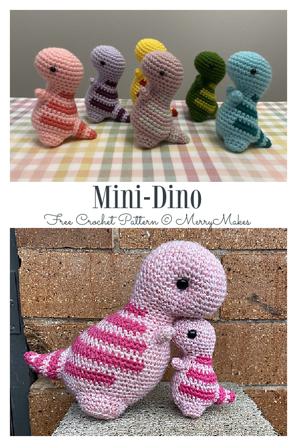 Mini Dino Amigurumi Free Crochet Pattern