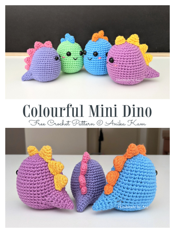 Colourful Mini Dino Amigurumi Crochet Patterns