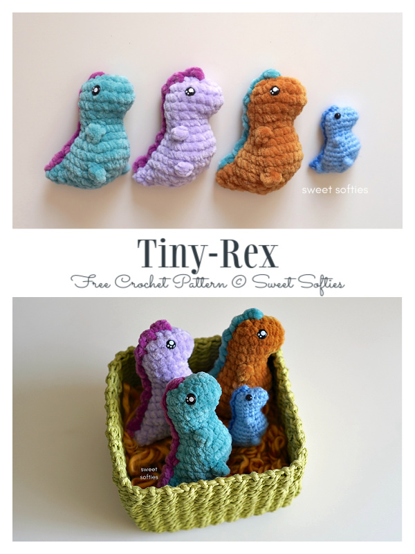Mini Dino Tiny-Rex  Amigurumi Free Crochet Pattern