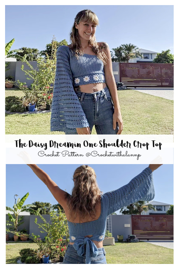 The Daisy Dreamin One Shoulder Crop Top Crochet Patterns