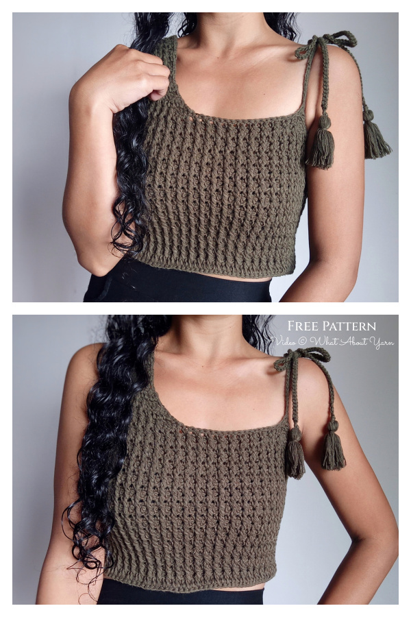 One Shoulder Cropped Top Free Crochet Pattern Video Tutorial