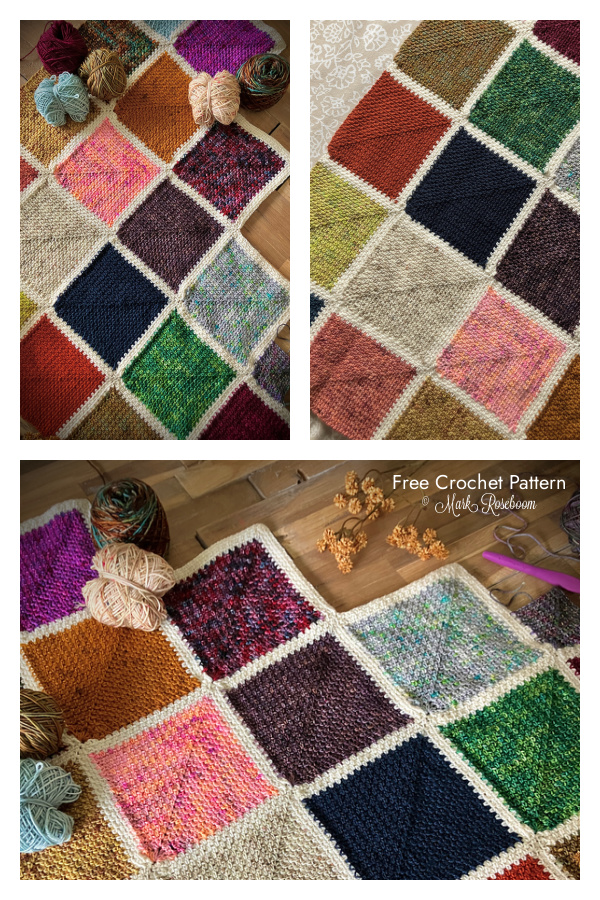 Scrappy Squares Blanket Free Crochet Pattern