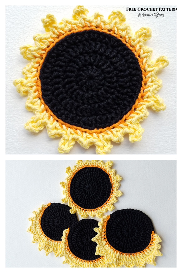Solar Eclipse Coaster Free Crochet Patterns