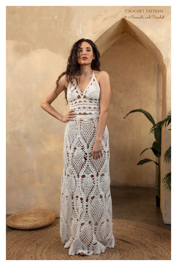 Angel Skirt + Top Wedding Dress Gown Crochet Pattern