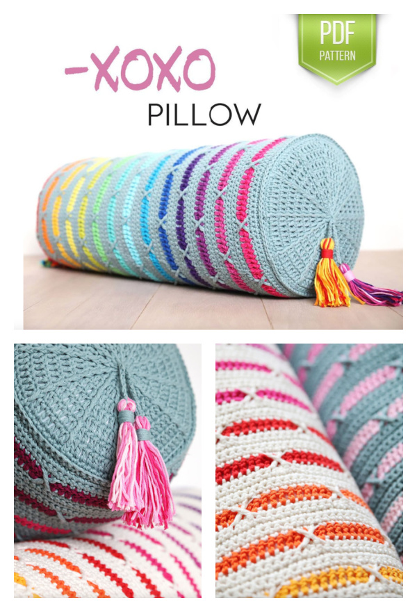 Bolster XOXO Pillow Crochet Patterns