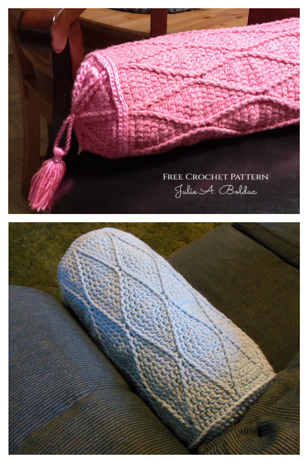Harlequin Bolster Pillow Free Crochet Pattern