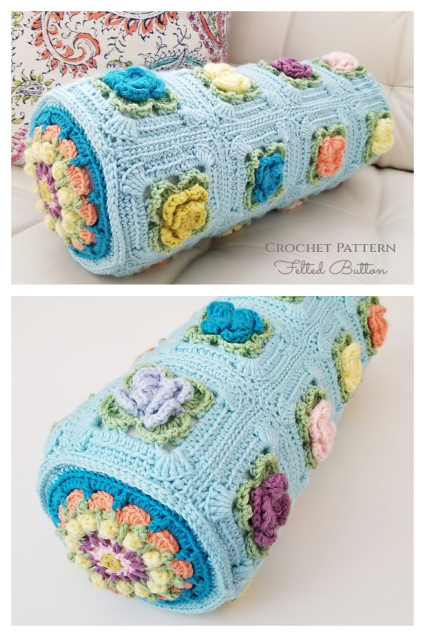 Primrose Pillow Bolster Pillow Crochet Pattern