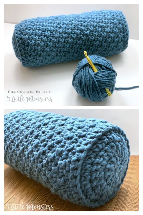 Burly Spun Bolster Pillow Free Crochet Pattern