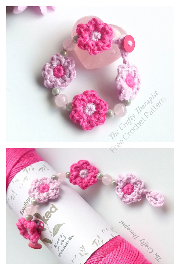 Spring Blossom Bracelet Free Crochet Pattern