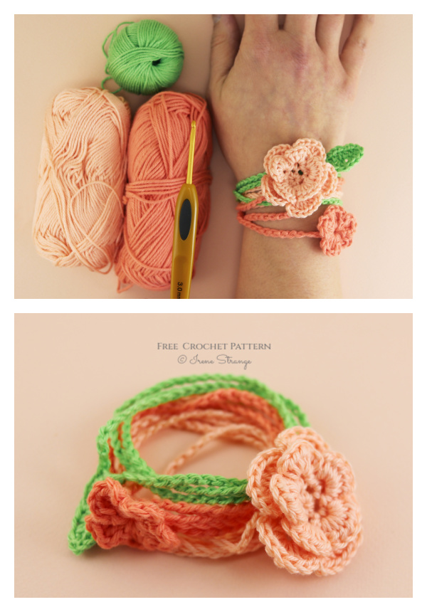 Floral Wrist Wraps Free Crochet Pattern