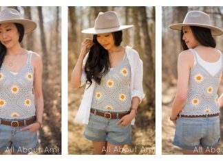 Breezy Days Daisy Tank Top Free Crochet Pattern Granny Square Camesole Summer Top Free Crochet Pattern