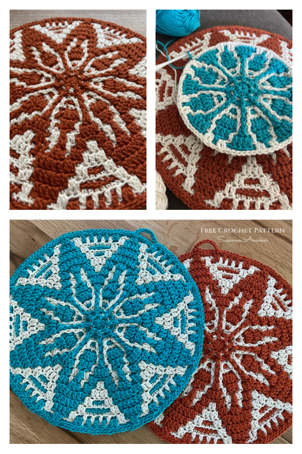 Lotti Mosaic Pot Holder Free Crochet Pattern