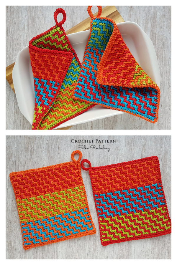 Scala Mosaic Pot Holder Crochet Pattern