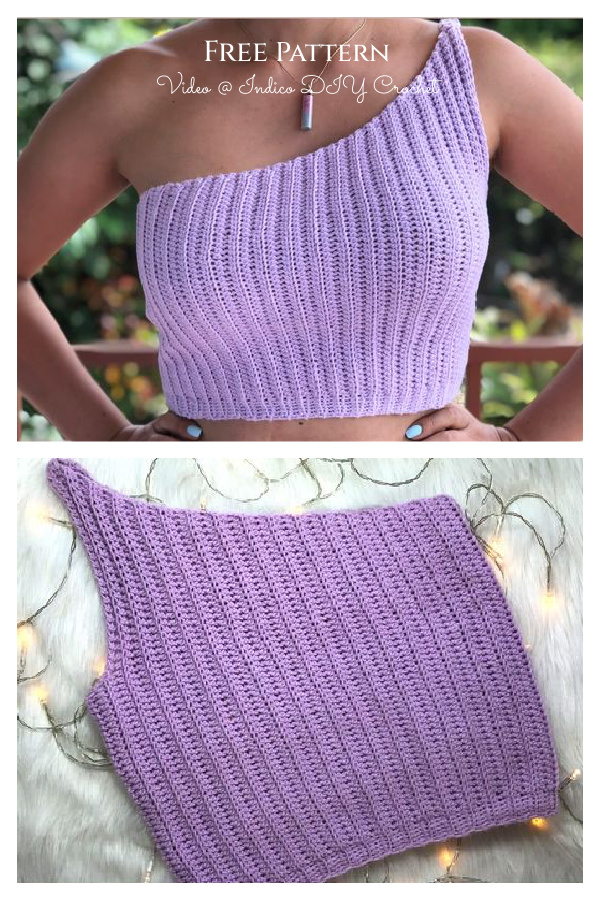 One Shoulder Ribbed Crochet To Free Crochet Pattern Video Tutorial