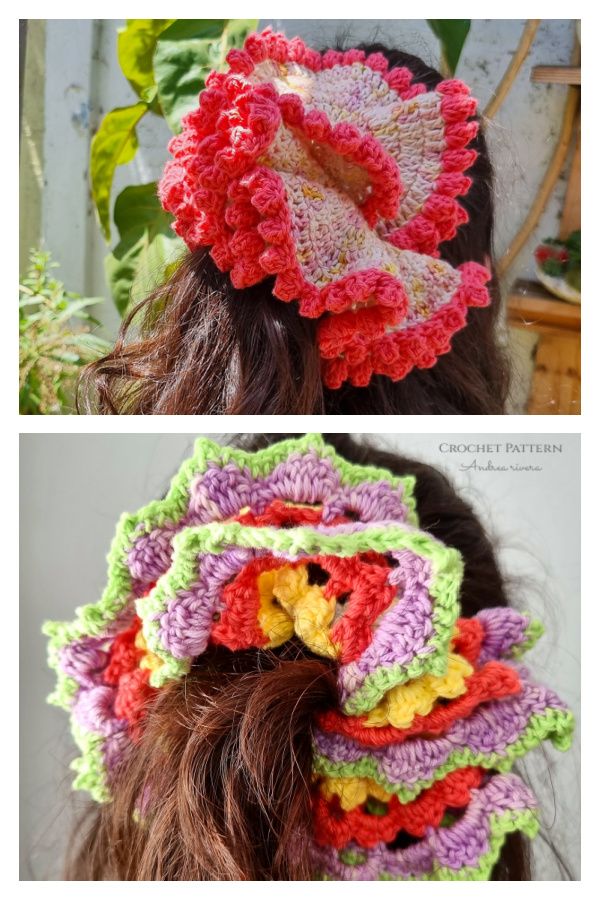 Flower Scrunchie Crochet Patterns