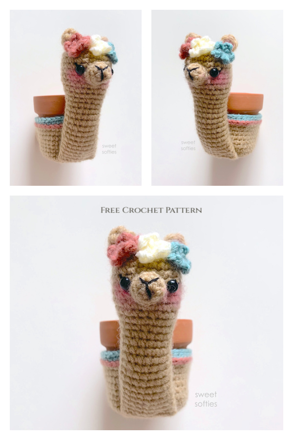 Fun Alpaca Planter Cozy Free Crochet Pattern